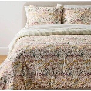 RARE Reversible Floral and Stripe Comforter Twin/Twin Extra Long Set- NEW- McGee